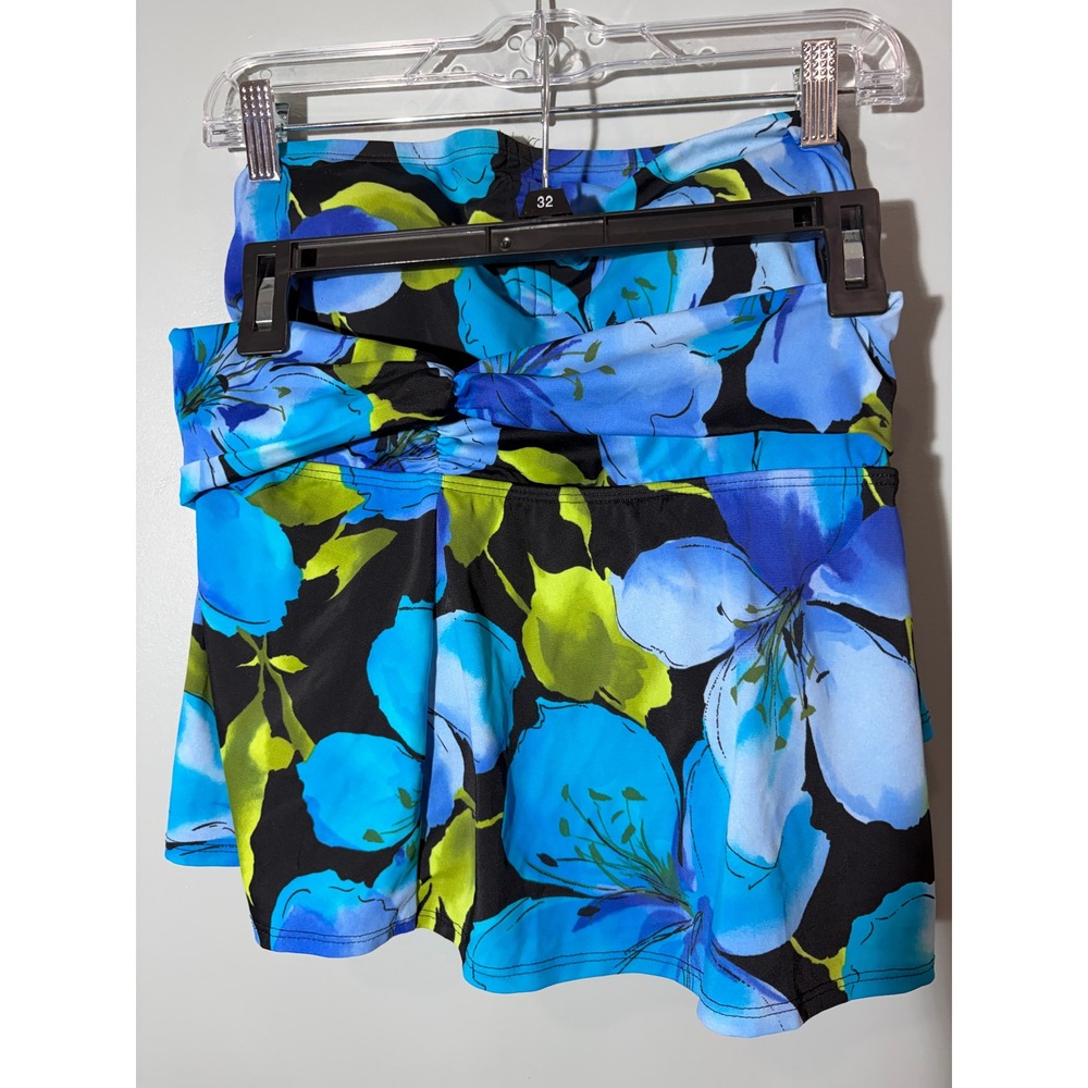 Floral Strapless Tankini Top and bottom Twist Front Peplum Swimwear Size 12
